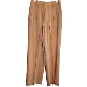 Sonia Rykiel Dress Pants 100% Wool Trouser High Pleated Wide Orange 42 L 30x31